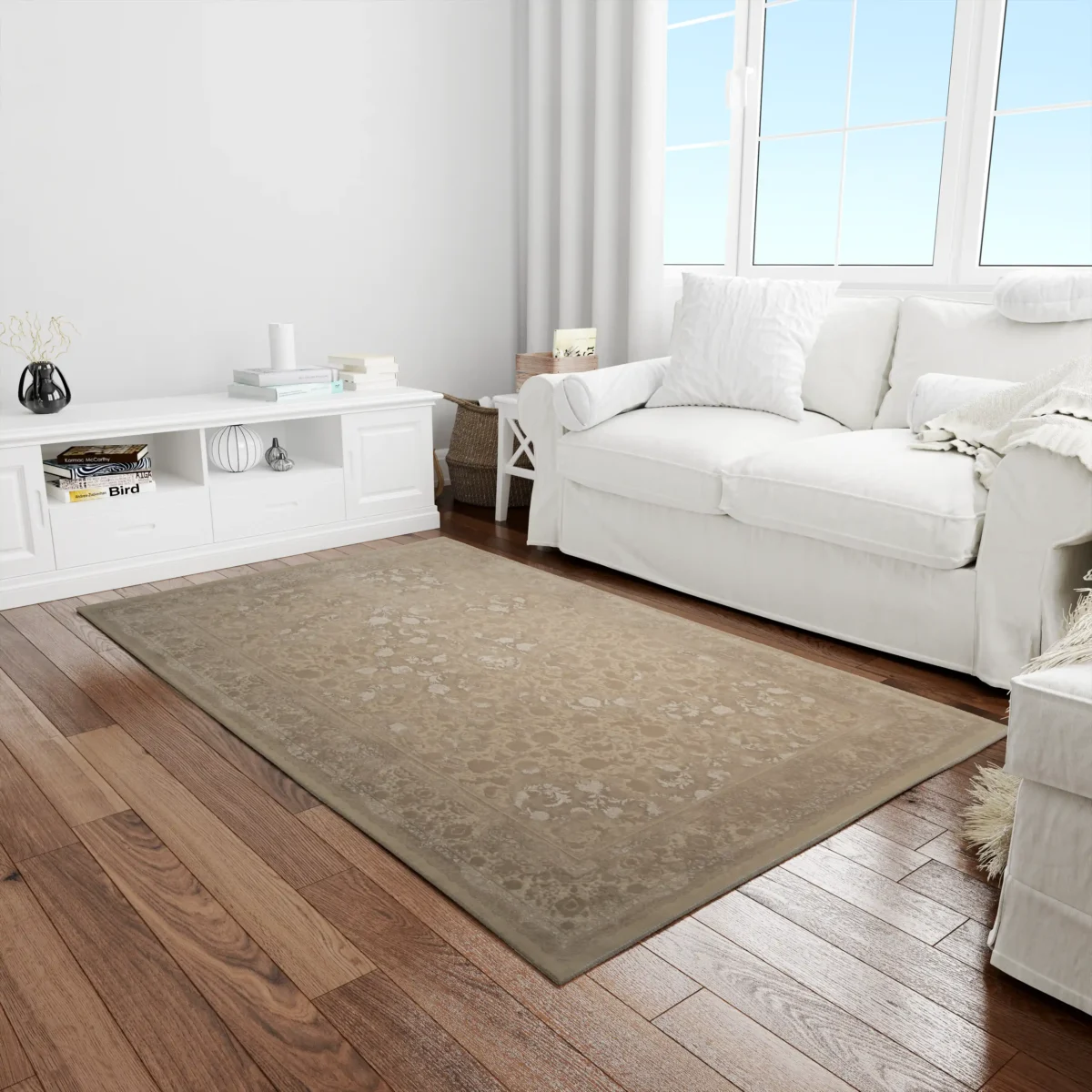 فرش وینتیج 3015 نسکافه‌ای کرم