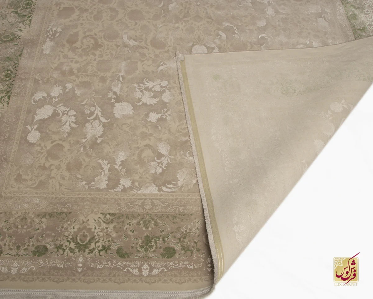 فرش وینتیج 3016 نسکافه‌ای سبز