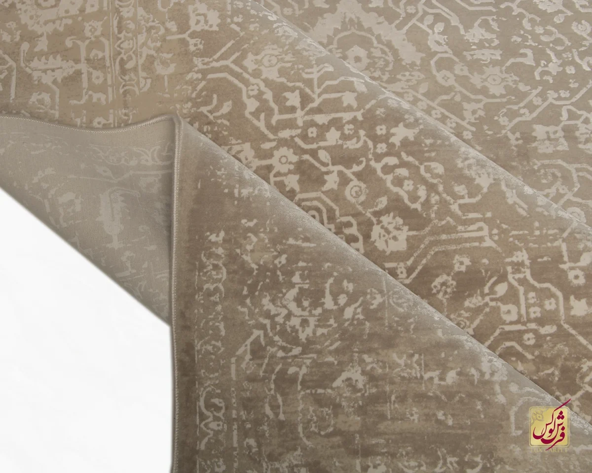 فرش وینتیج 3048 نسکافه‌ای کرم