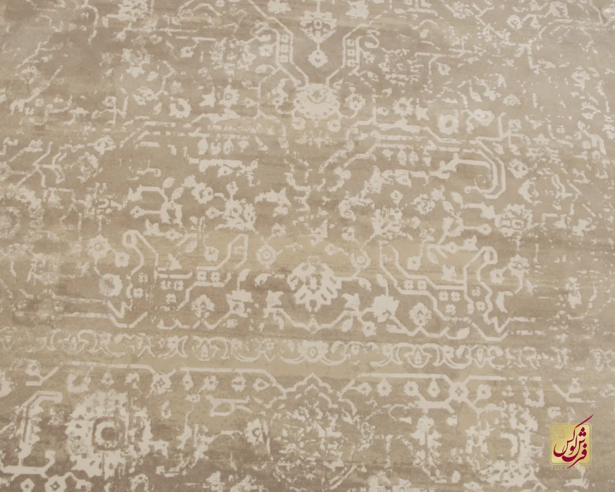 فرش وینتیج 3048 نسکافه‌ای کرم