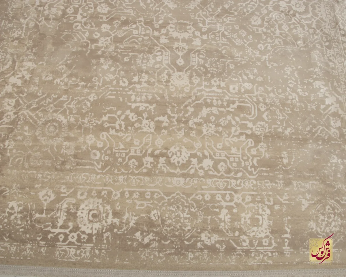 فرش وینتیج 3048 نسکافه‌ای کرم