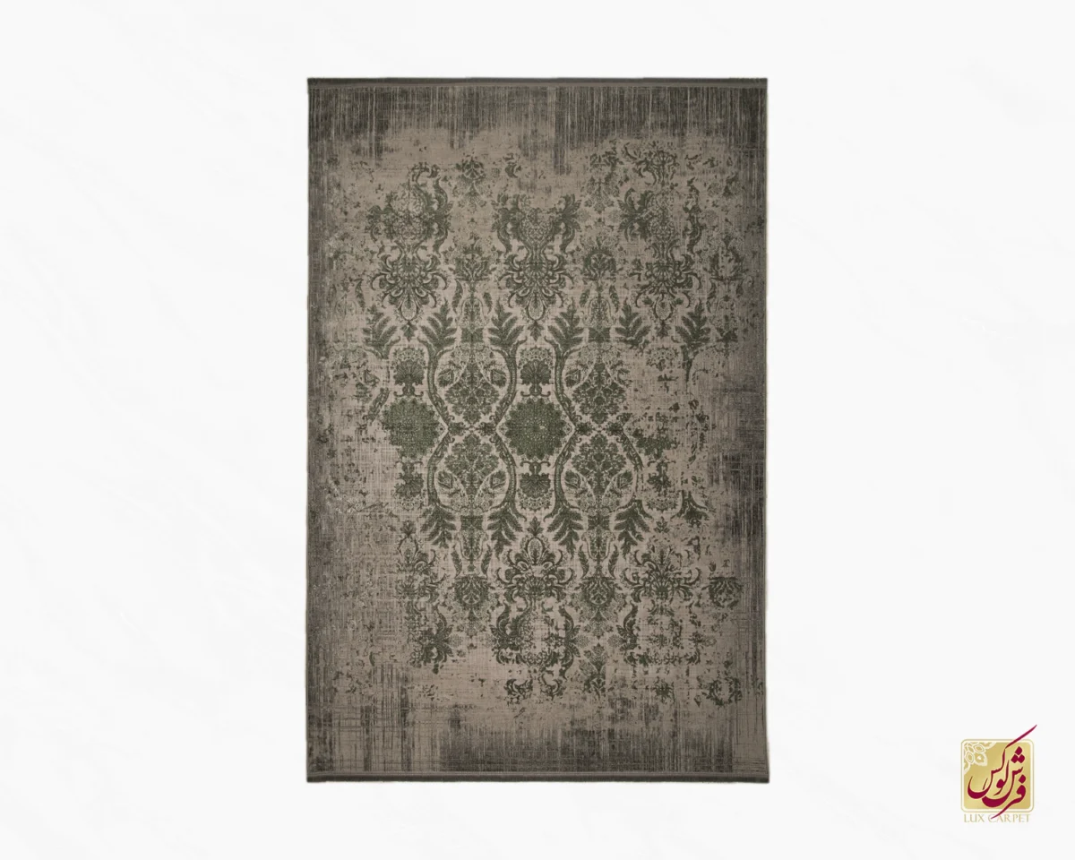 فرش وینتیج 49923 نسکافه‌ای سبز