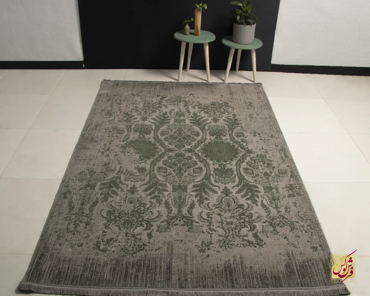 49923-10 فرش وینتیج 49923 نسکافهای سبز