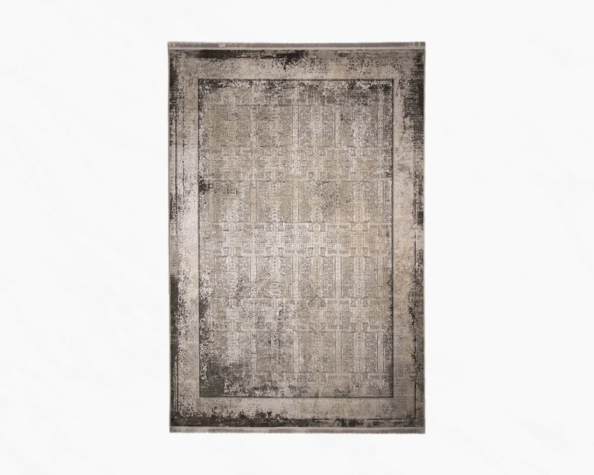 فرش وینتیج HBV 528 طوسی ذغالی