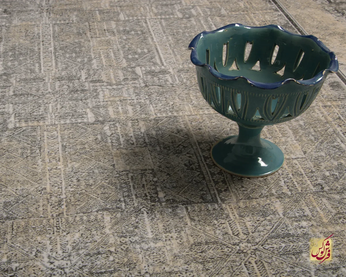 فرش وینتیج HBV 528 طوسی ذغالی