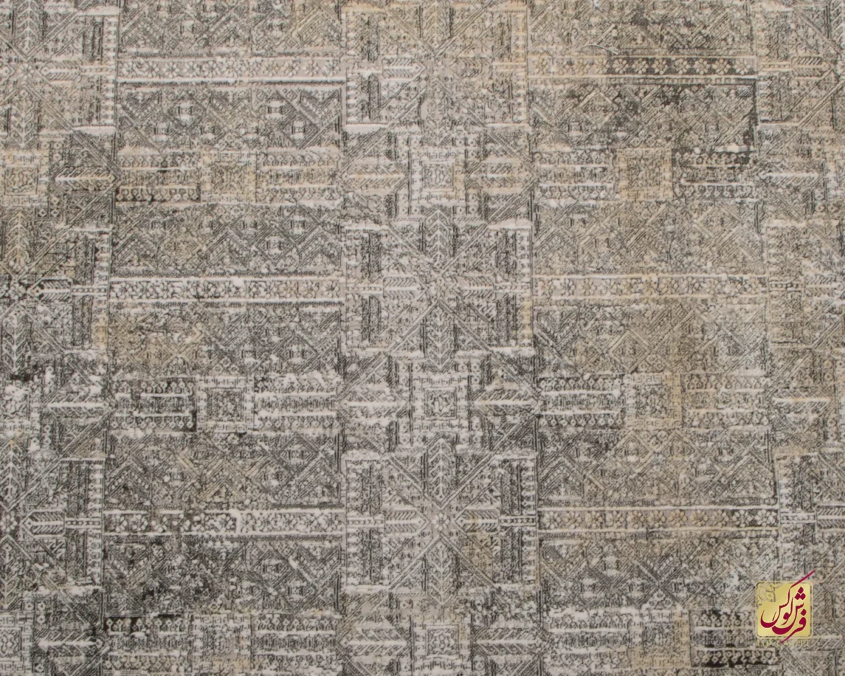 فرش وینتیج HBV 528 طوسی ذغالی