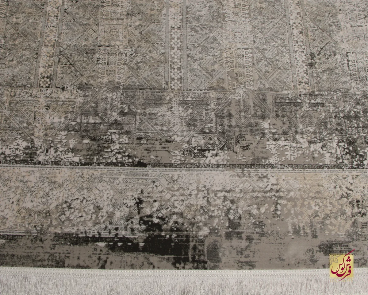 فرش وینتیج HBV 528 طوسی ذغالی