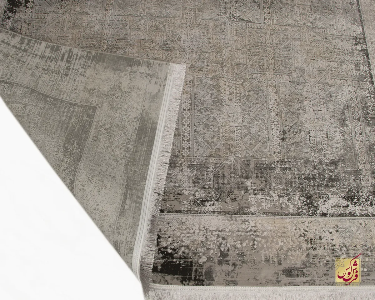 فرش وینتیج HBV 528 طوسی ذغالی