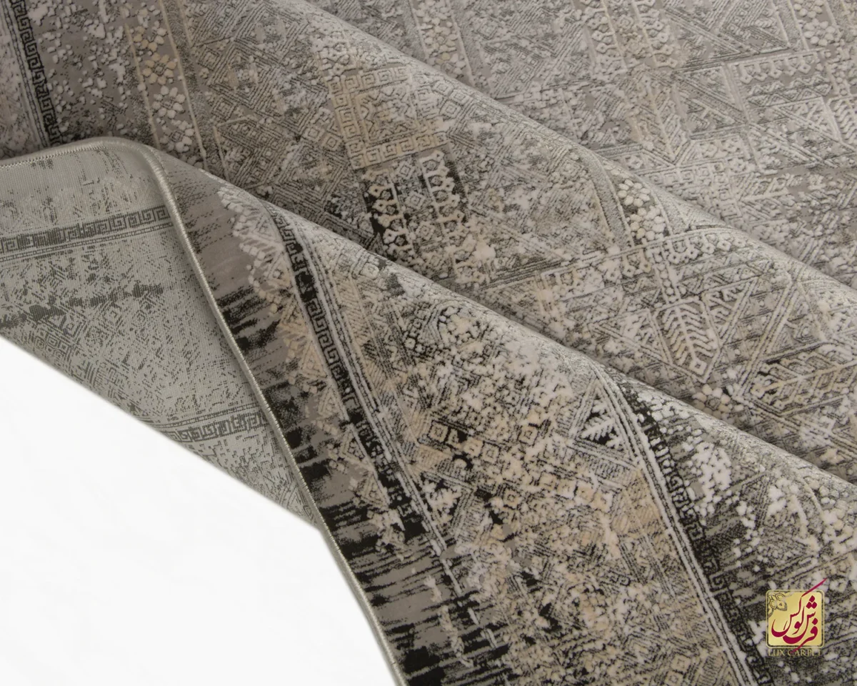 فرش وینتیج HBV 528 طوسی ذغالی