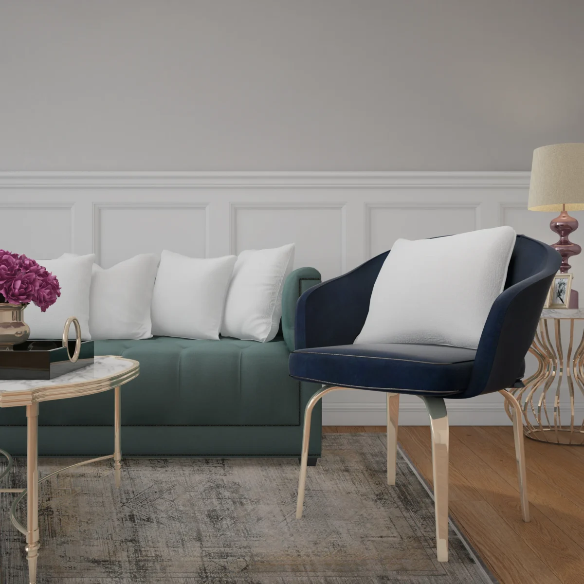 فرش وینتیج 536 طوسی آجری