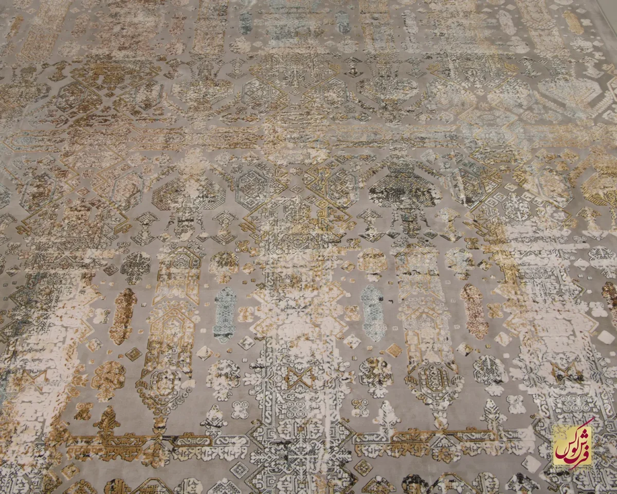 فرش وینتیج 541 طوسی آجری