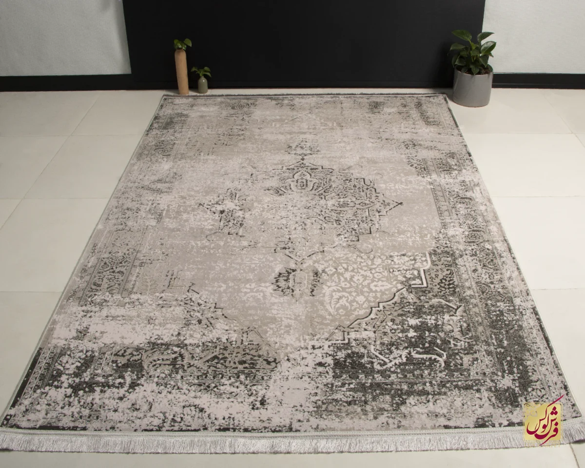 545-11 فرش وینتیج HBV 545 طوسی صدفی