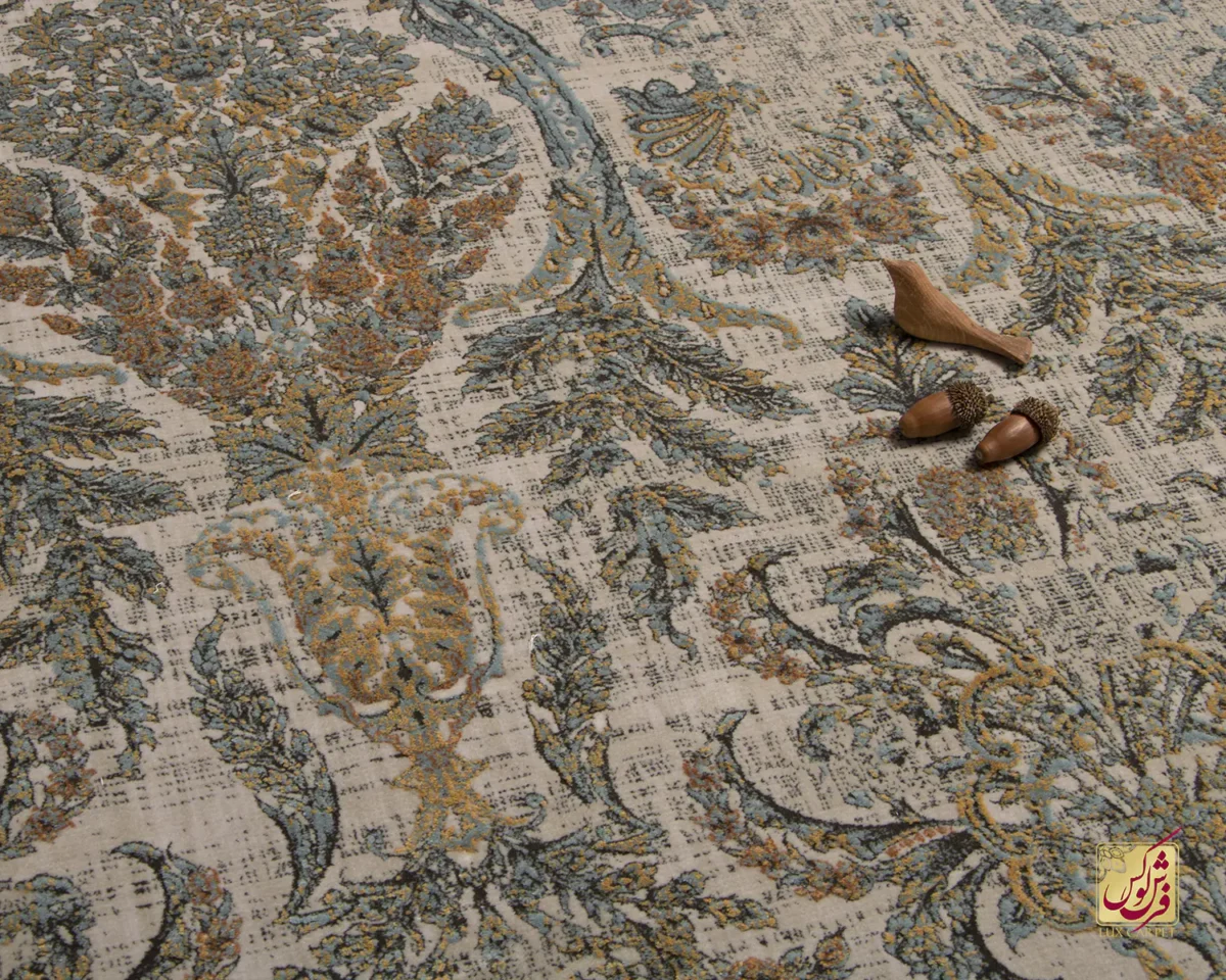 فرش وینتیج 807 نسکافه‌ای ذغالی