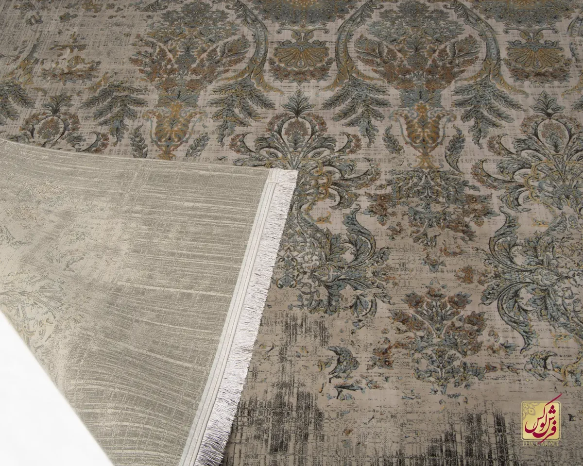 فرش وینتیج 807 نسکافه‌ای ذغالی