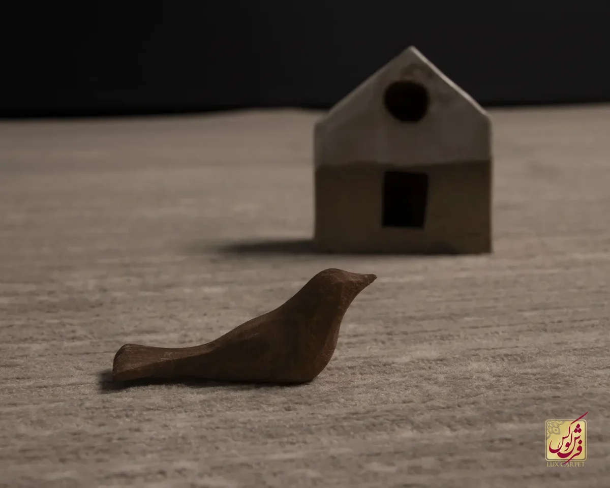 فرش مینیمال 9021 کرم نسکافه‌ای