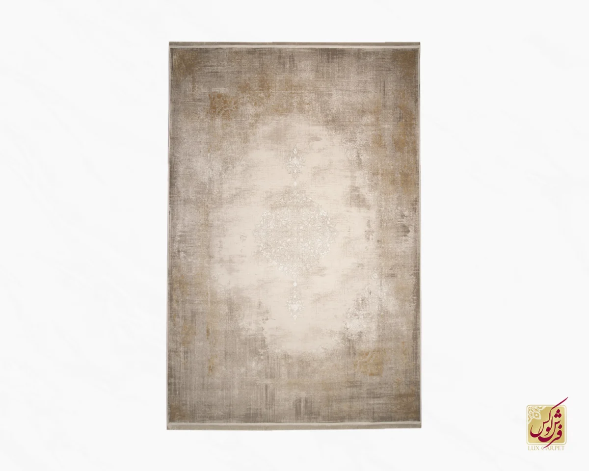 فرش وینتیج 9117 نسکافه‌ای آجری