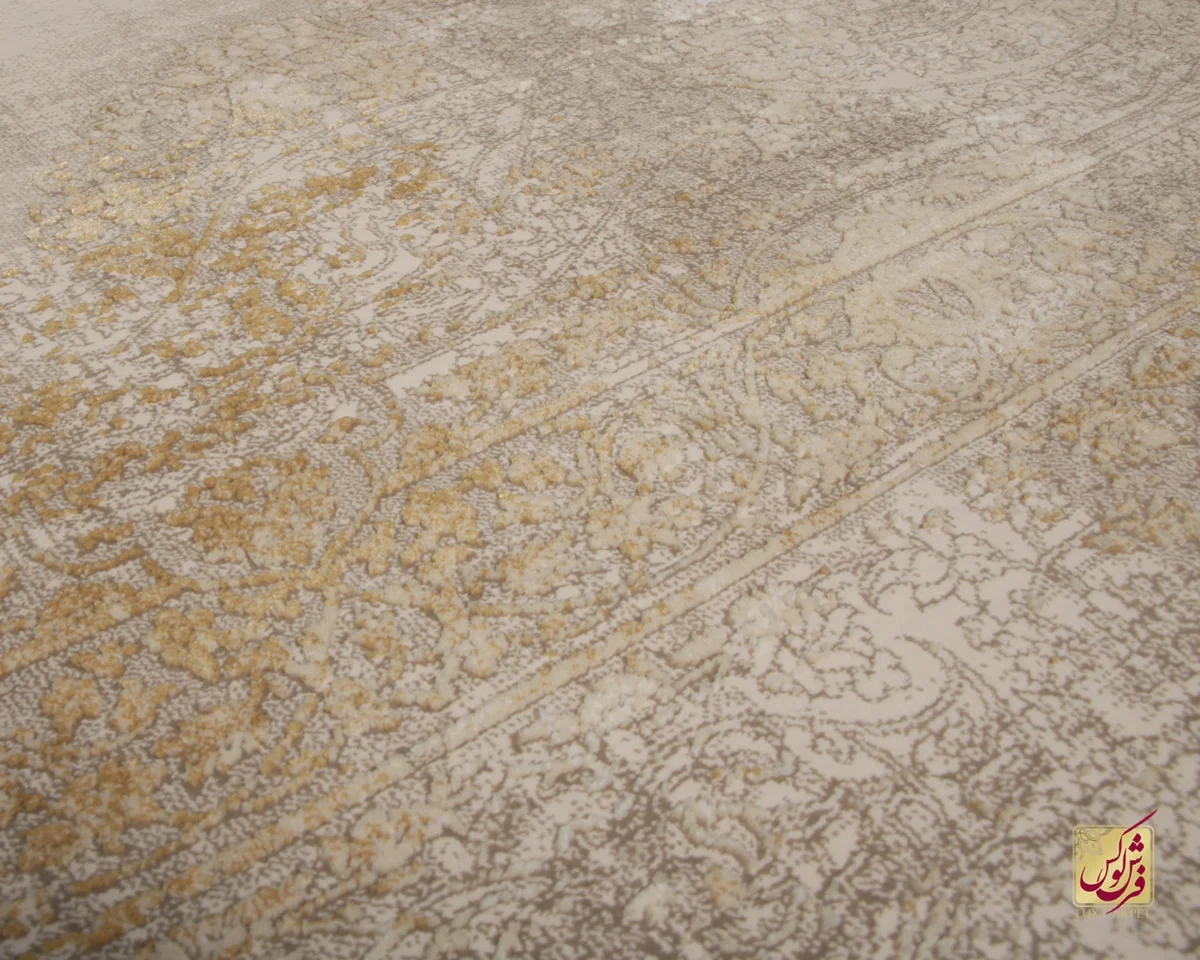 فرش وینتیج 9117 نسکافه‌ای آجری
