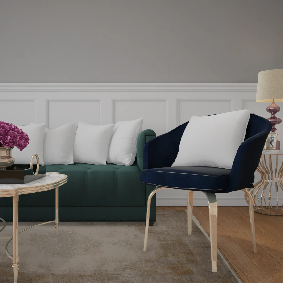 فرش وینتیج 9118 نسکافه‌ای صدفی