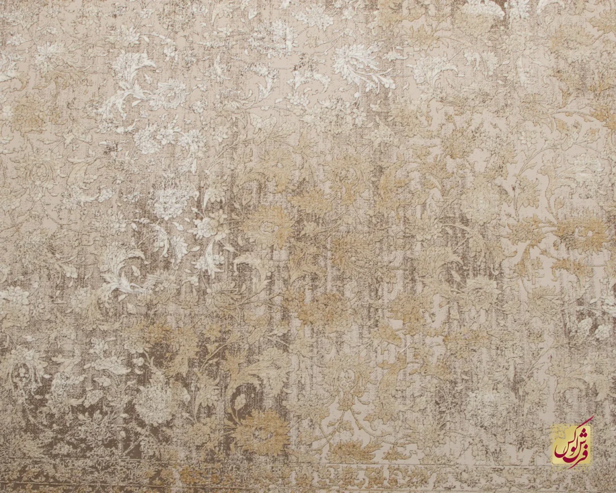 فرش وینتیج 9417 نسکافه‌ای بژ
