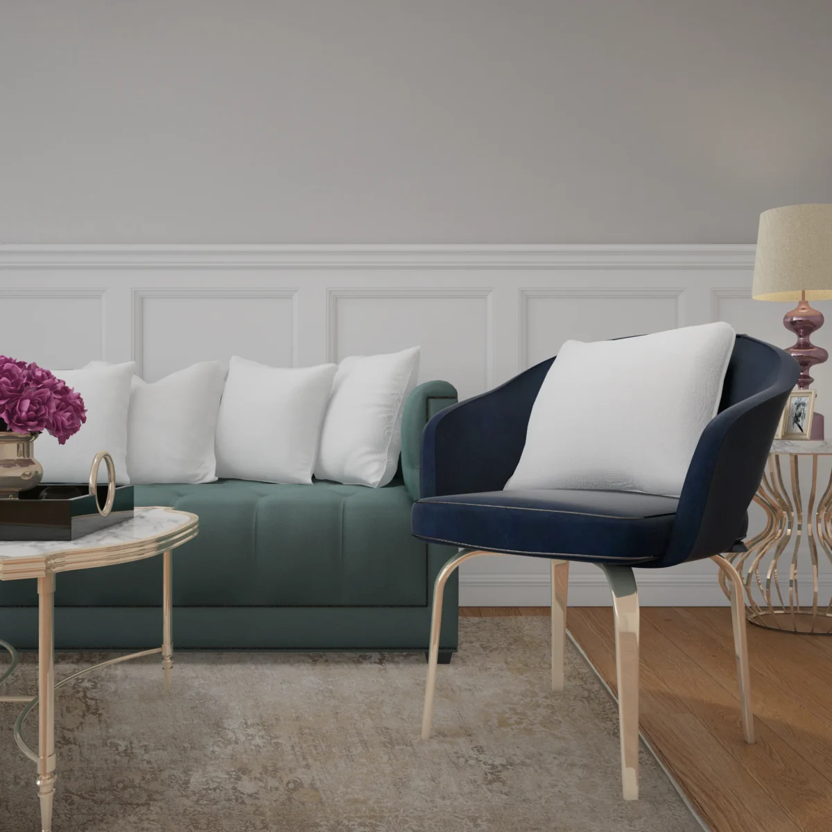 فرش وینتیج 9417 نسکافه‌ای بژ