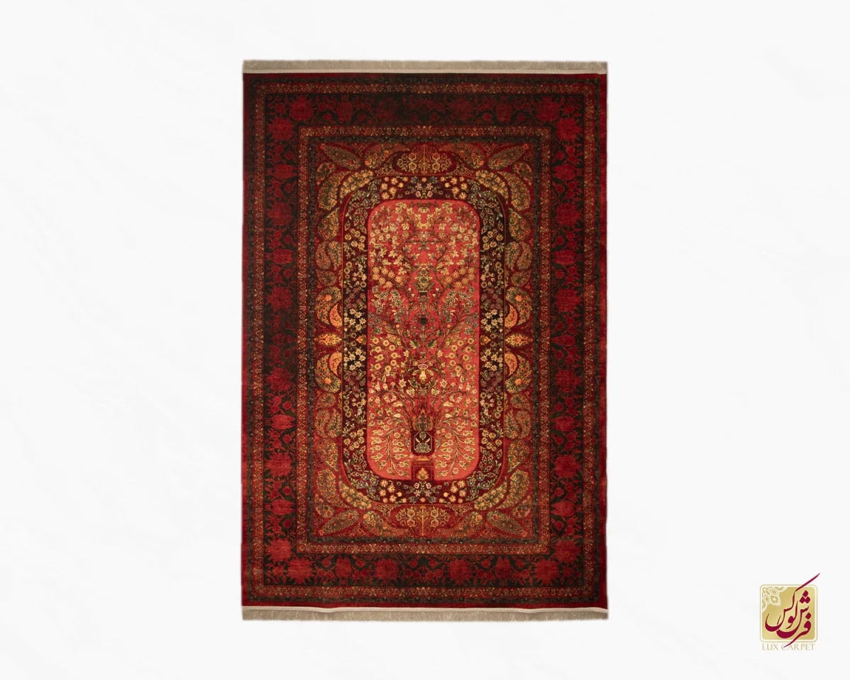 فرش ابریشم ماشینی 202733 لاکی