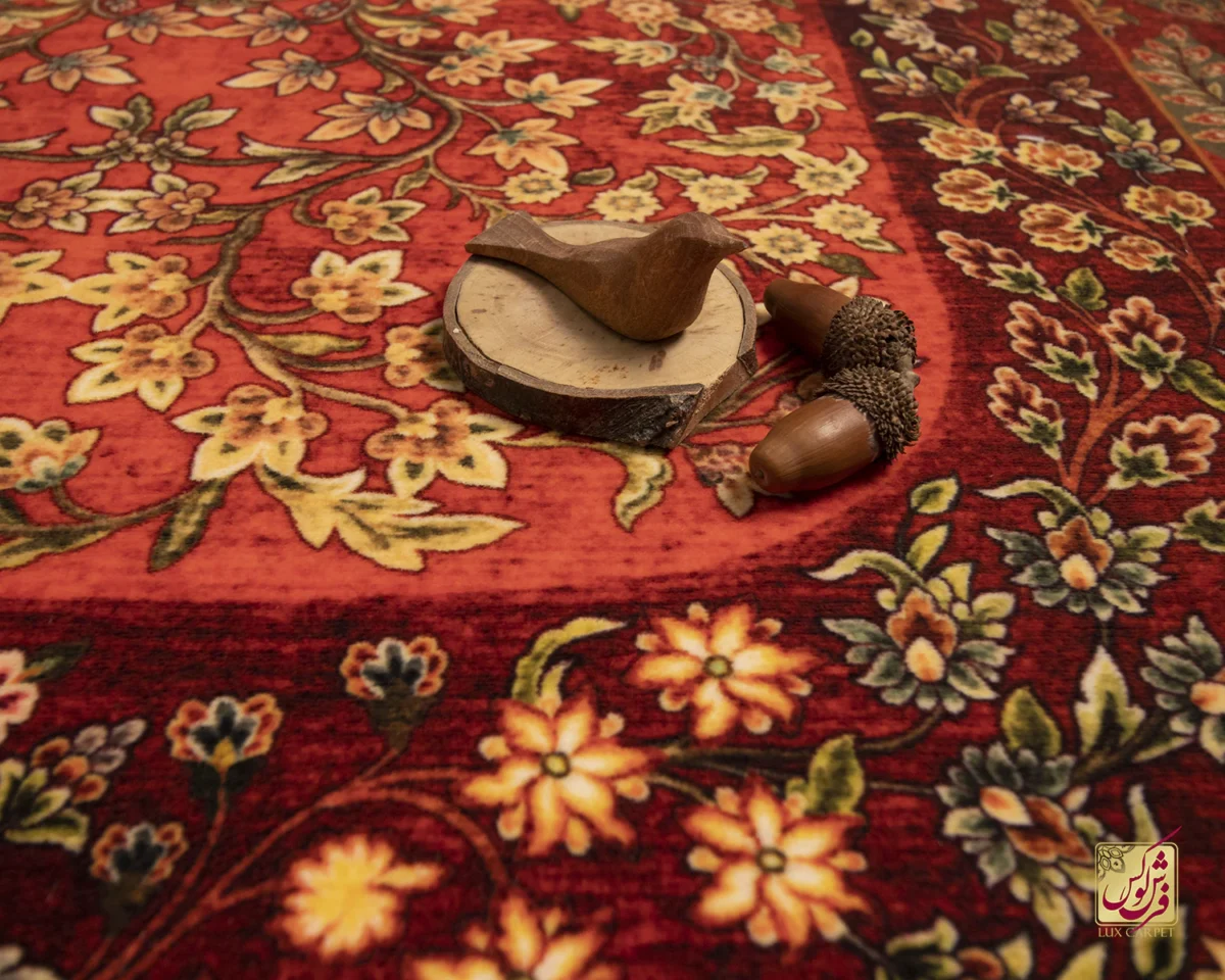 فرش ابریشم ماشینی 202733 لاکی