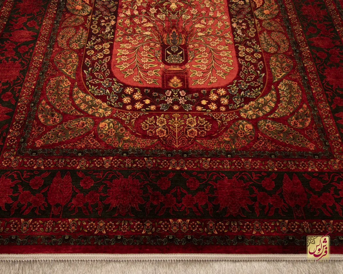 فرش ابریشم ماشینی 202733 لاکی