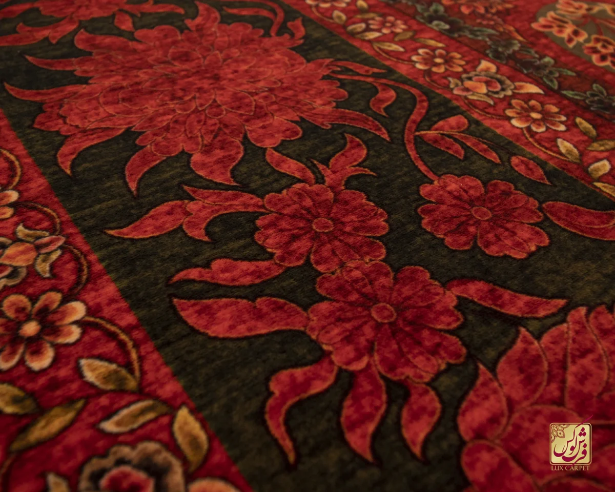 فرش ابریشم ماشینی 202733 لاکی