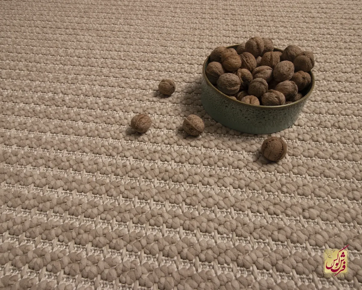 فرش مینیمال 2355 کرم نسکافه ای