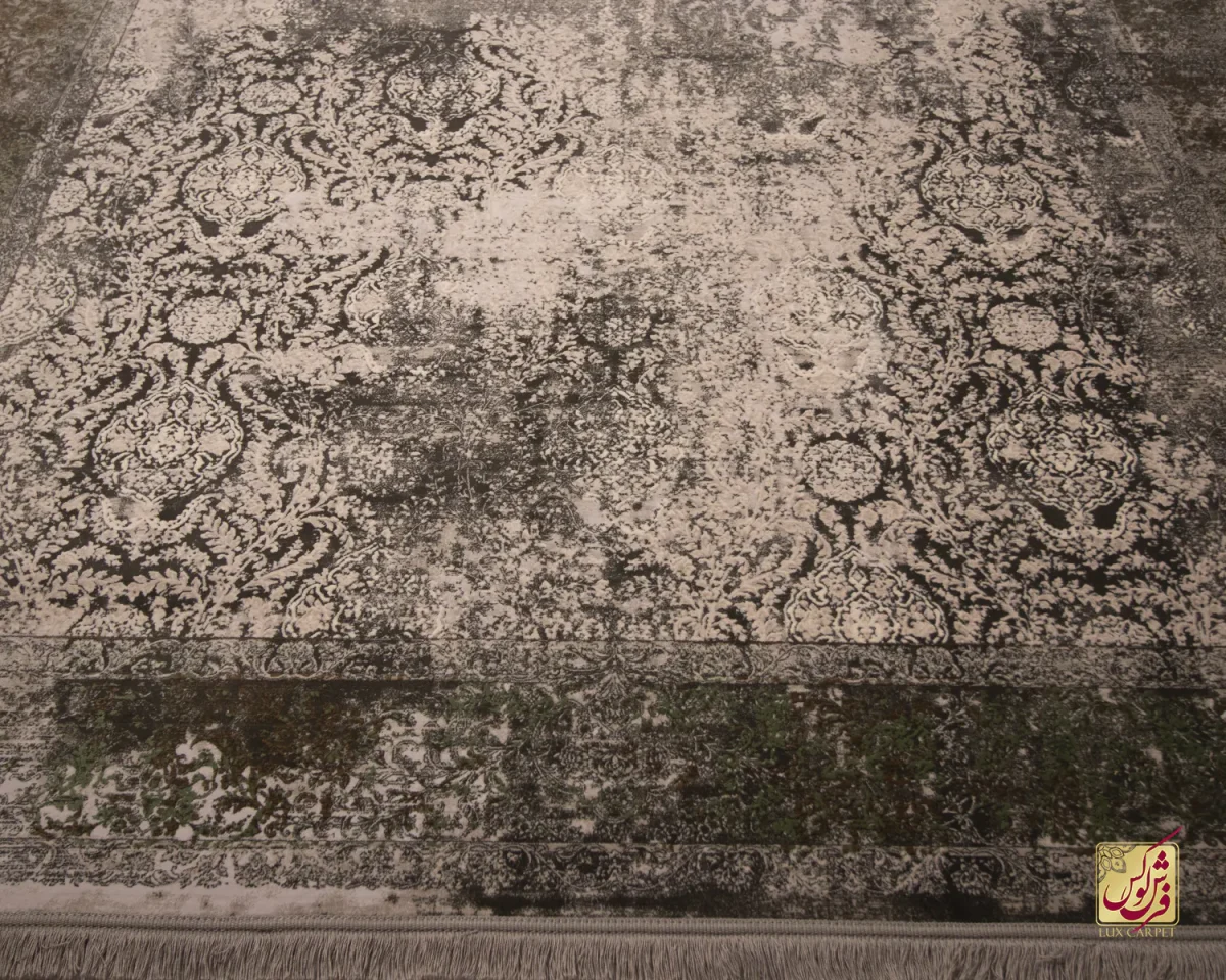 فرش وینتیج 420 طوسی سبز