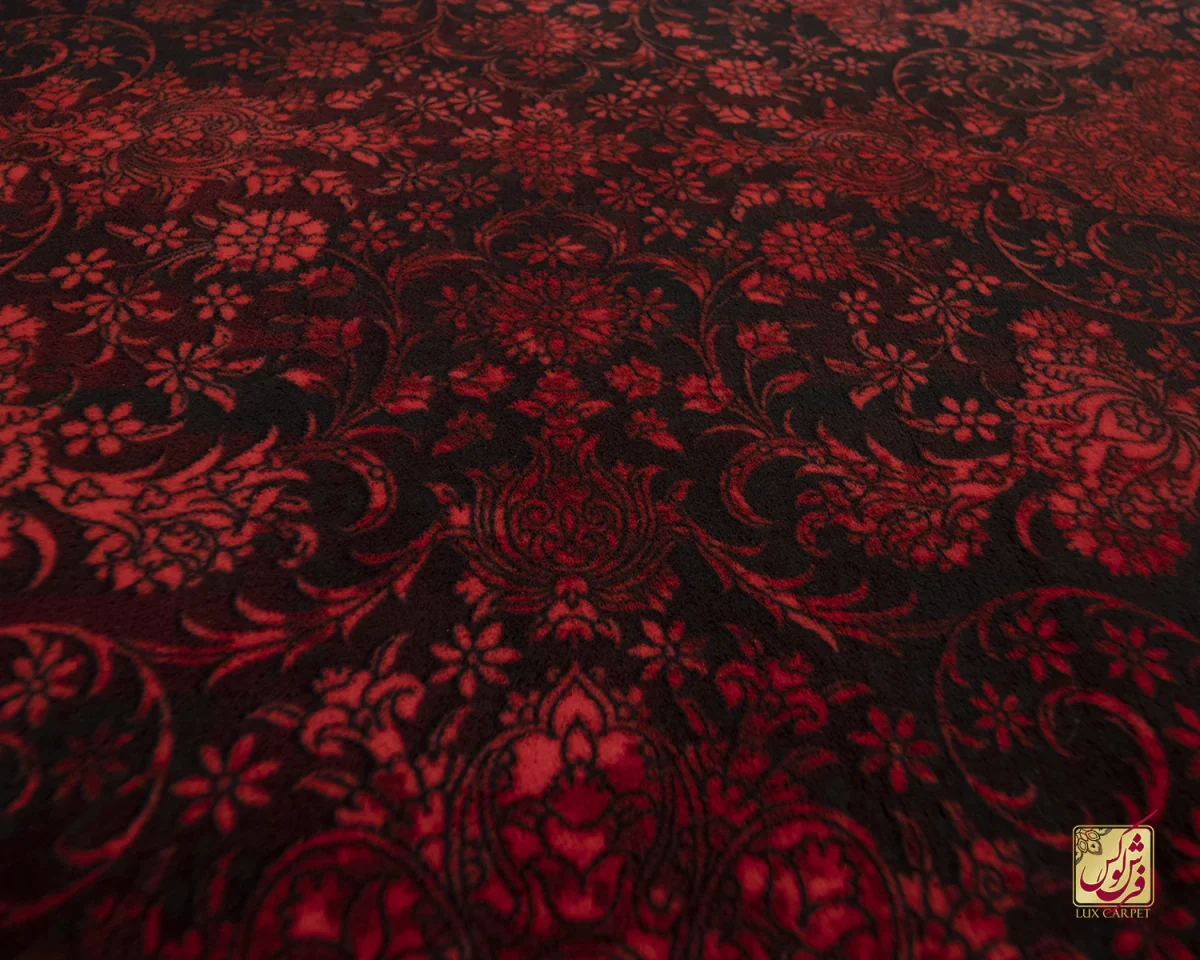 فرش ابریشم ماشینی 201713 قرمز کهکشانی