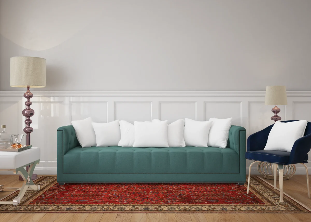 فرش ابریشم ماشینی 202745 لاکی کرم