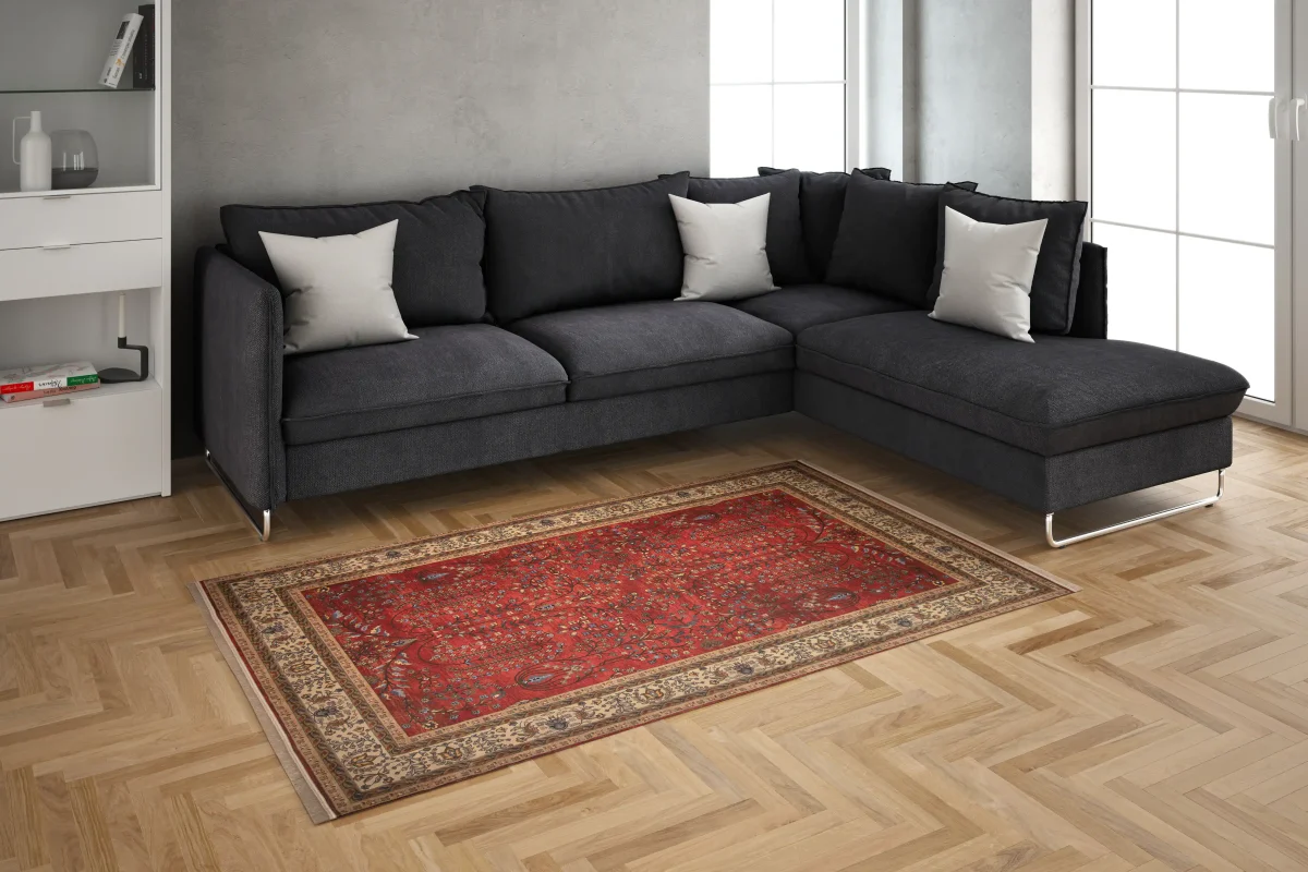 فرش ابریشم ماشینی 202745 لاکی کرم - تصویر 11