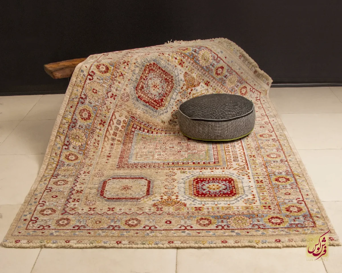 30153-1 فرش وینتیج 30153 کرم نسکافه ای
