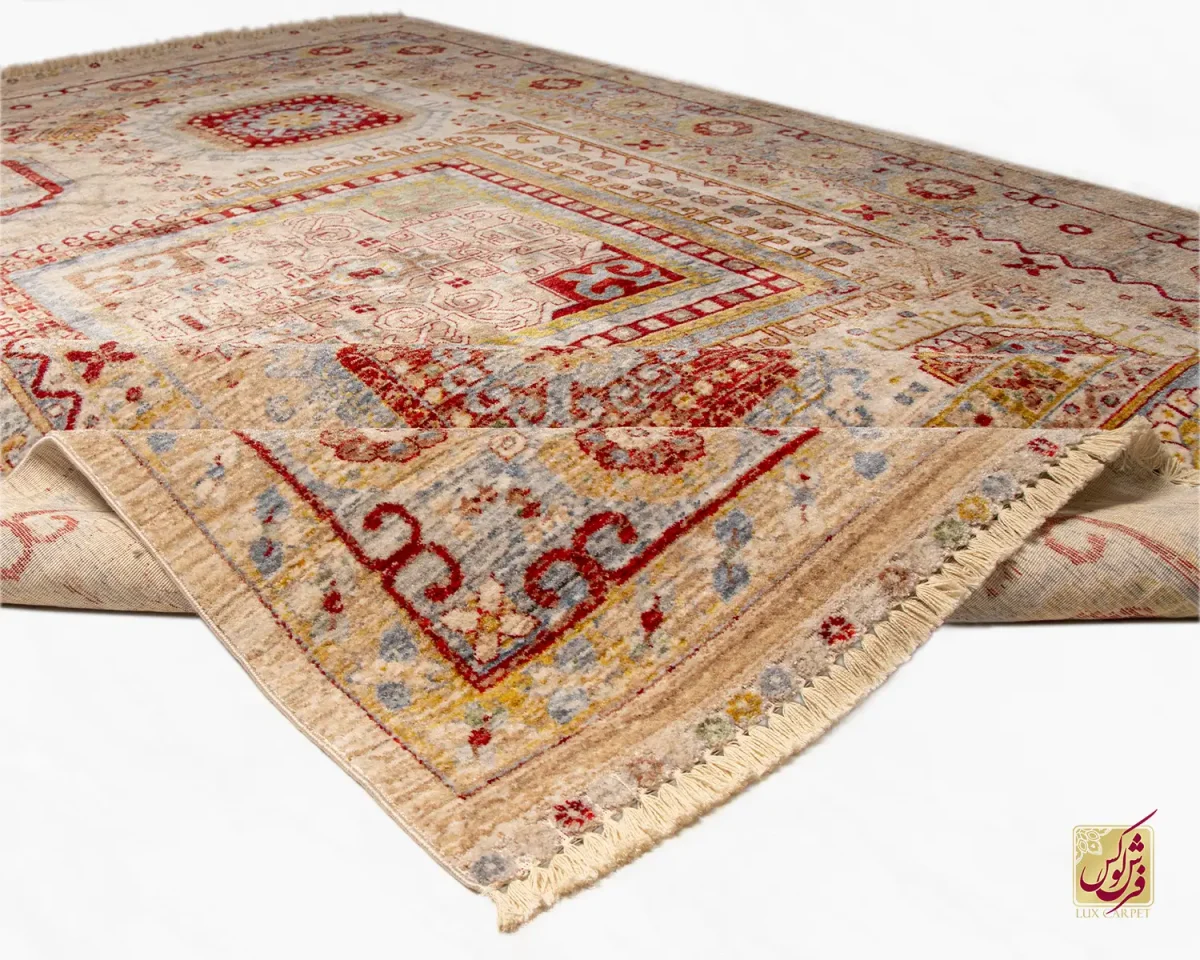 فرش وینتیج 30153 کرم نسکافه ای
