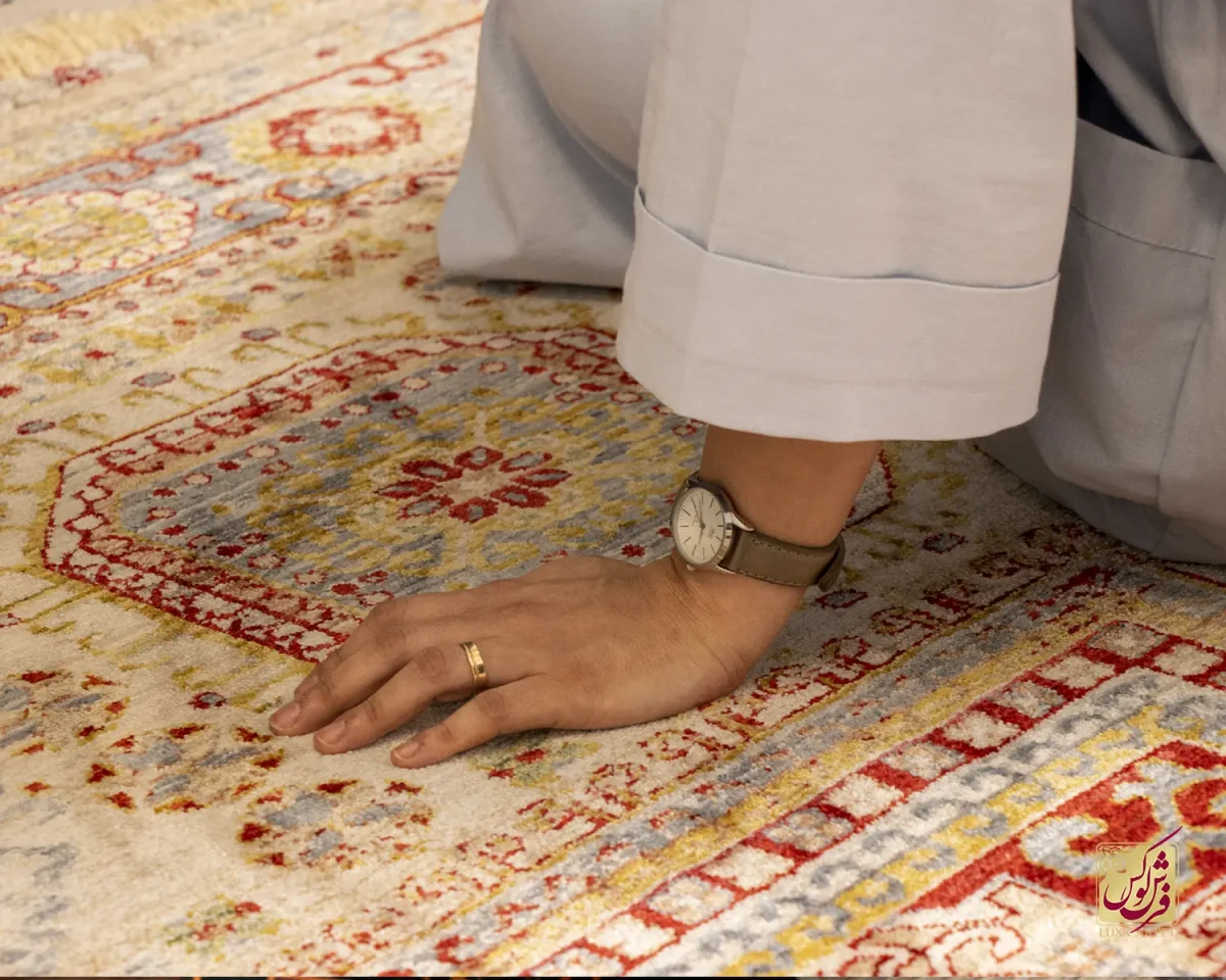 فرش وینتیج 30153 کرم نسکافه ای