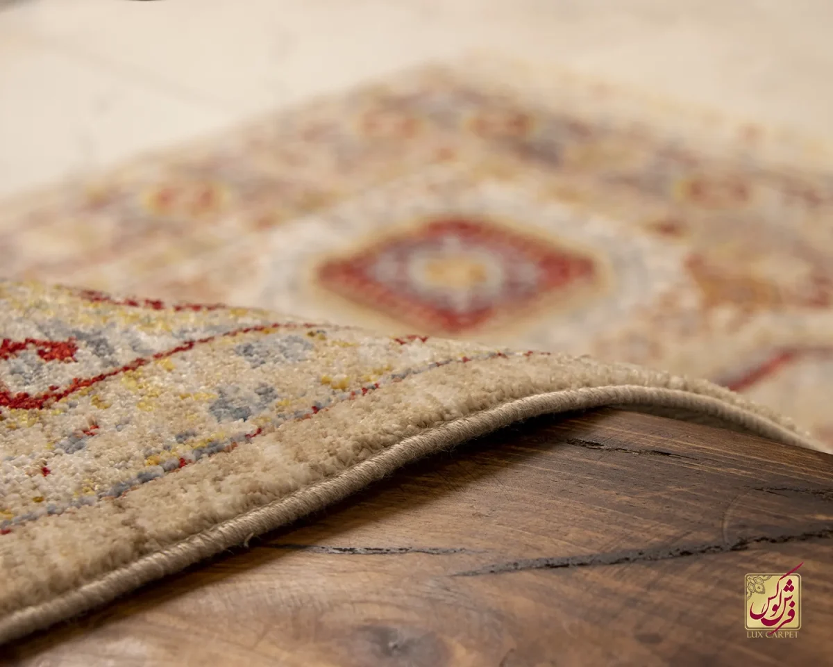فرش وینتیج 30153 کرم نسکافه ای
