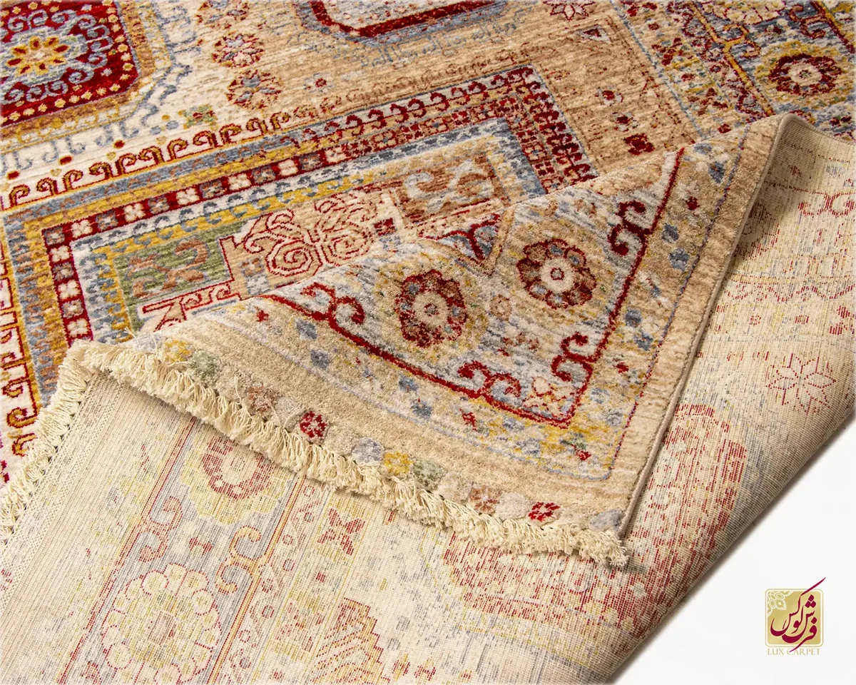 فرش وینتیج 30153 کرم نسکافه ای