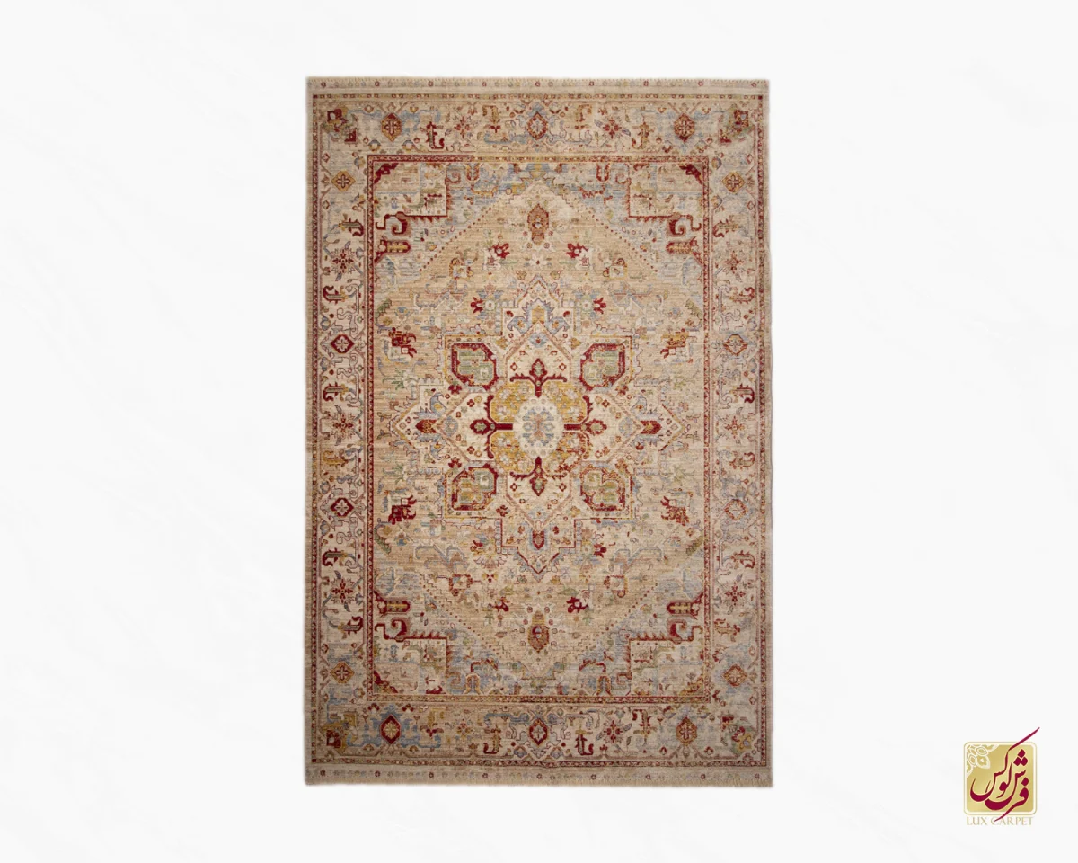 فرش وینتیج 30187 کرم نسکافه‌ای