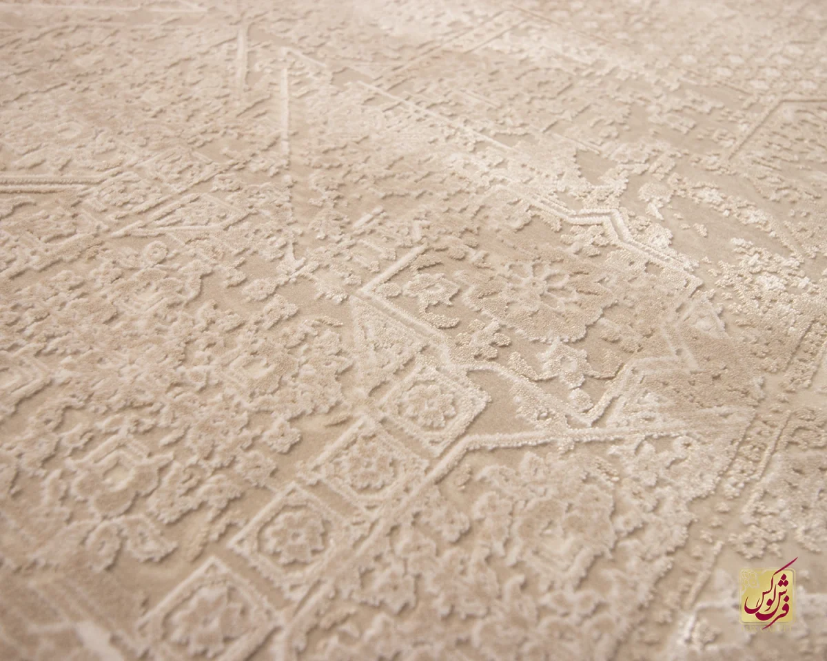 فرش وینتیج 3071 نسکافه‌ای کرم