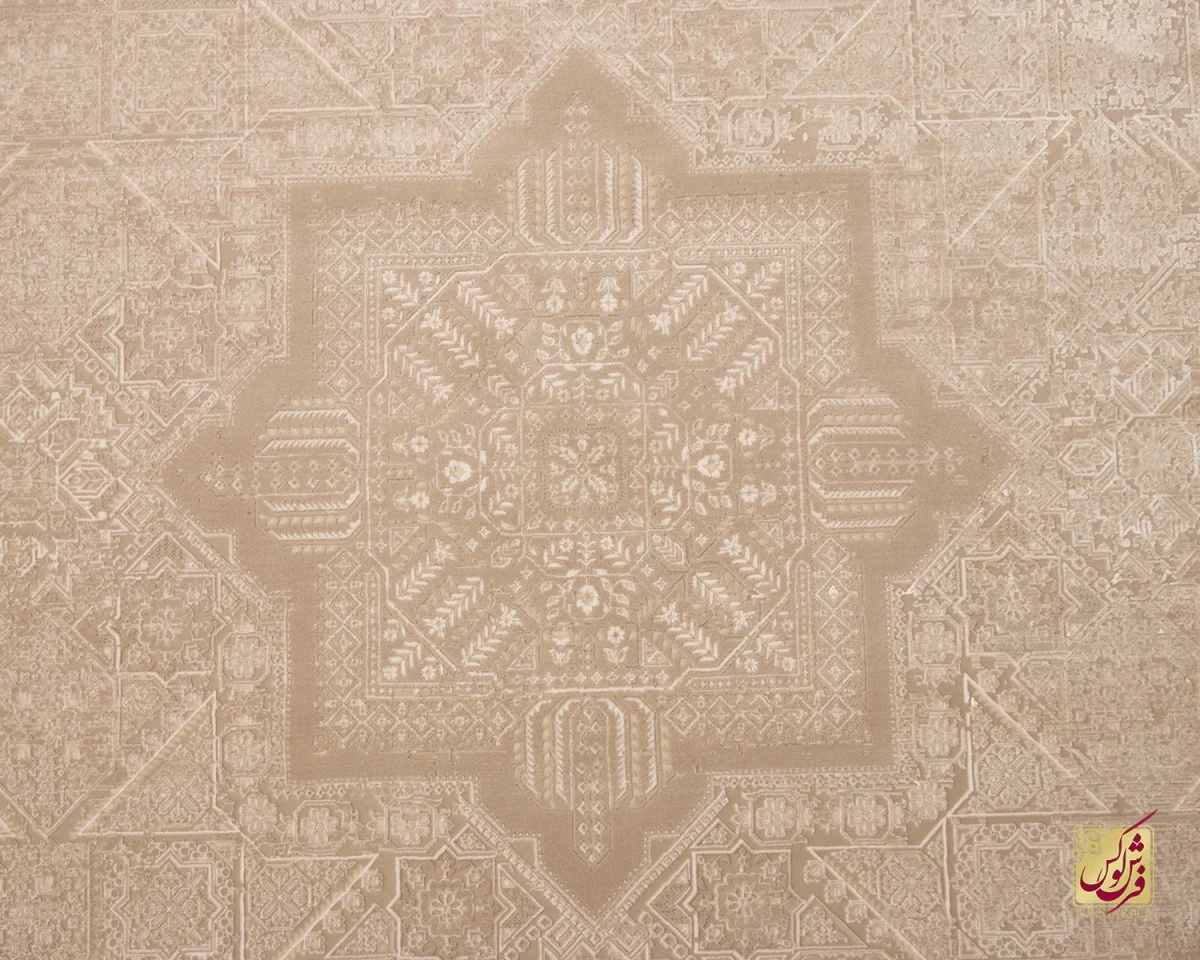 فرش وینتیج 3071 نسکافه‌ای کرم