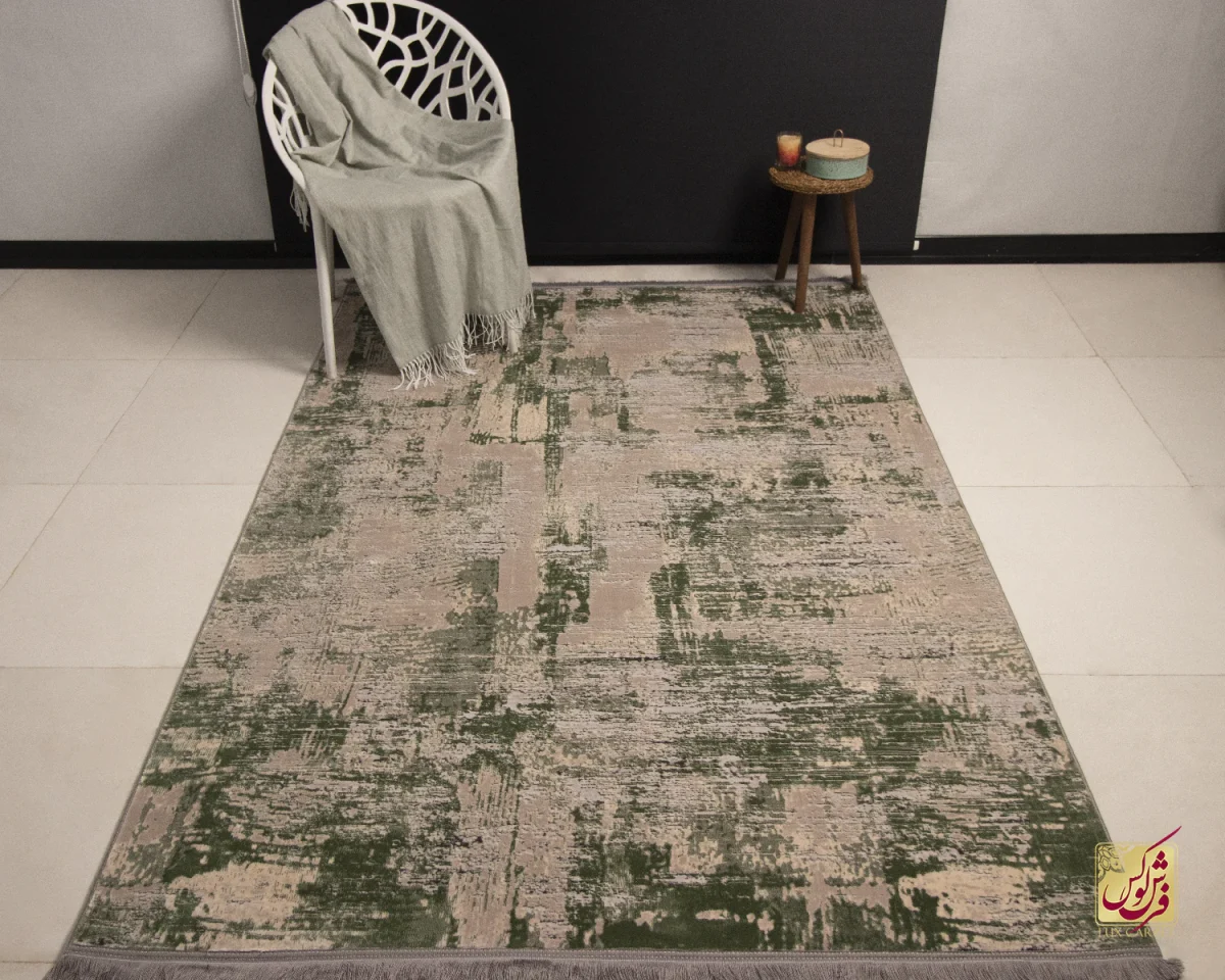 445-1 فرش وینتیج 445 طوسی سبز