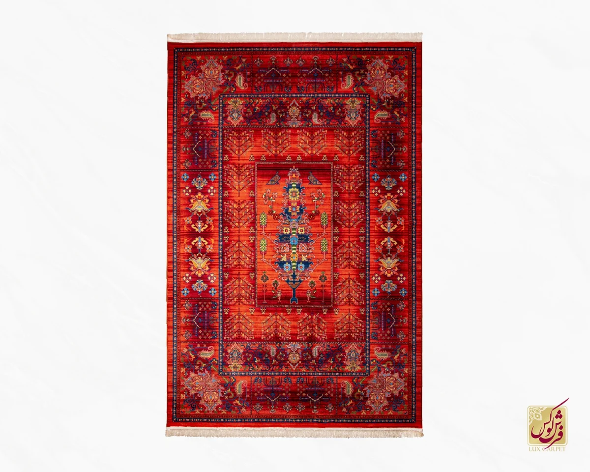 فرش ابریشم ماشینی 730600 لاکی