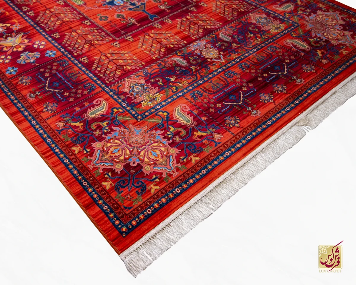 فرش ابریشم ماشینی 730600 لاکی