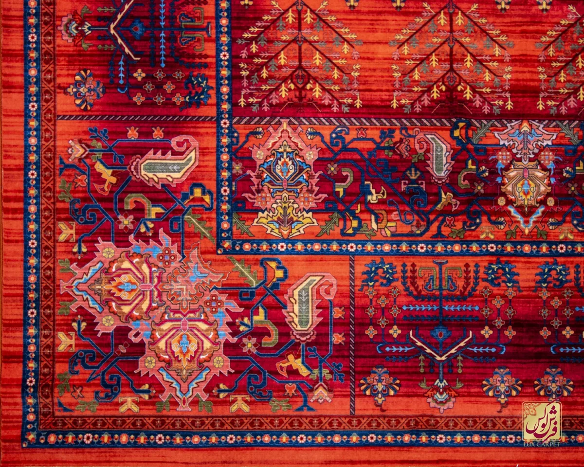 فرش ابریشم ماشینی 730600 لاکی