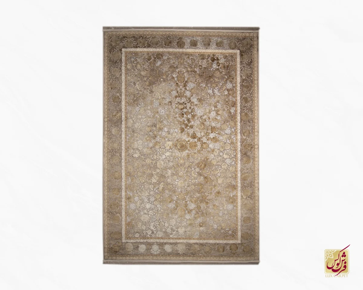 731122-0 فرش وینتیج 731122 طوسی طلایی