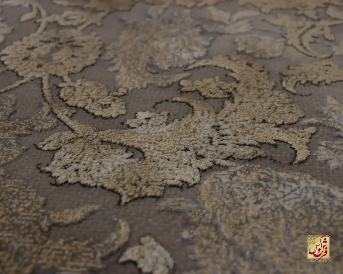 فرش وینتیج 731122 طوسی طلایی