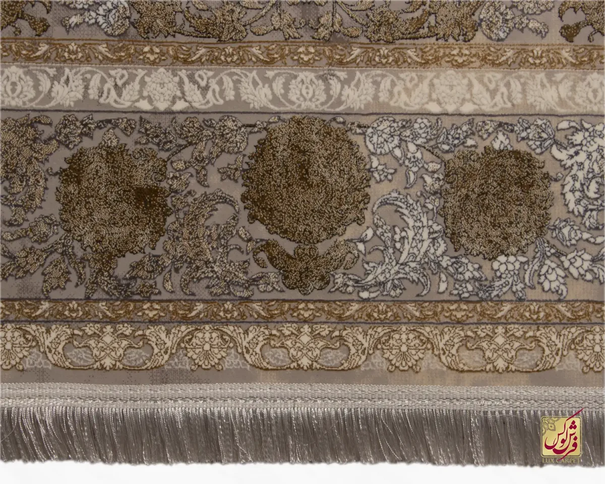 فرش وینتیج 731122 طوسی طلایی