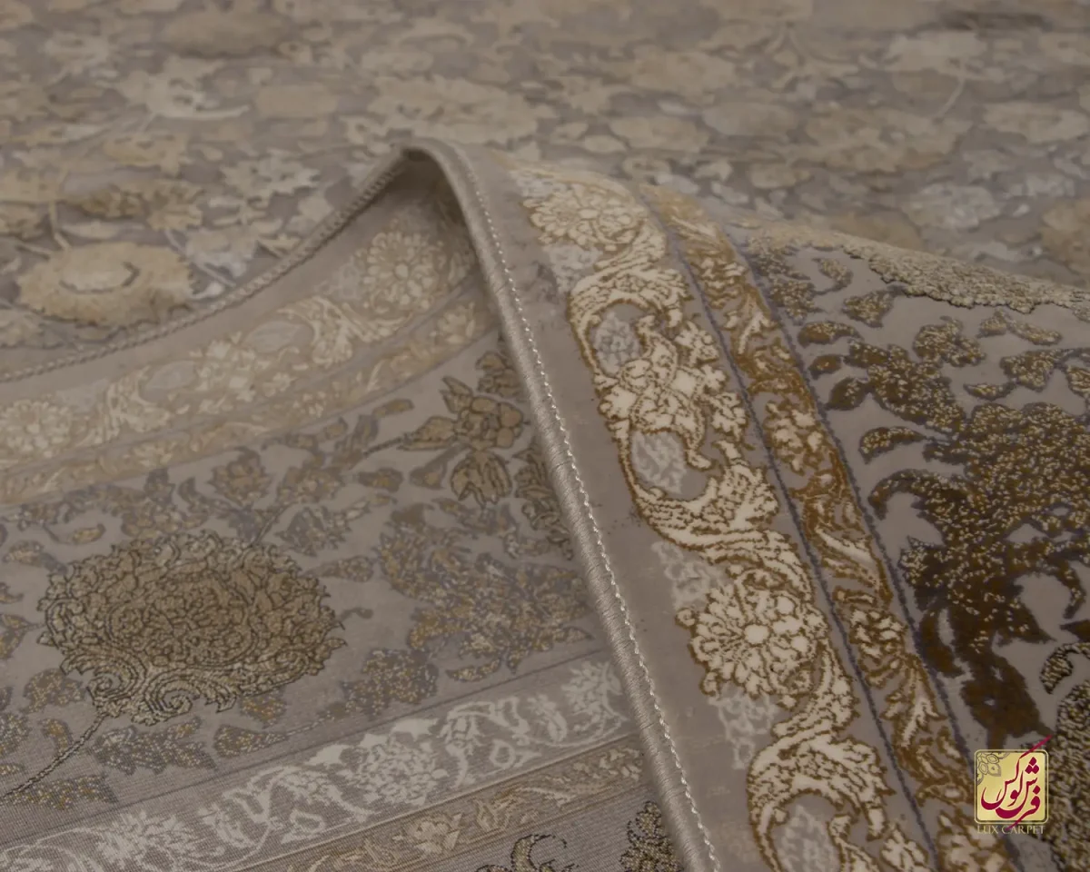 فرش وینتیج 731122 طوسی طلایی