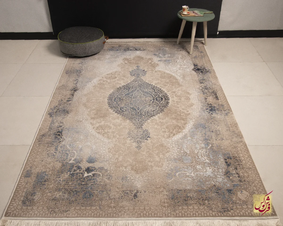 9316-1 فرش وینتیج 9316 نسکافهای آبی
